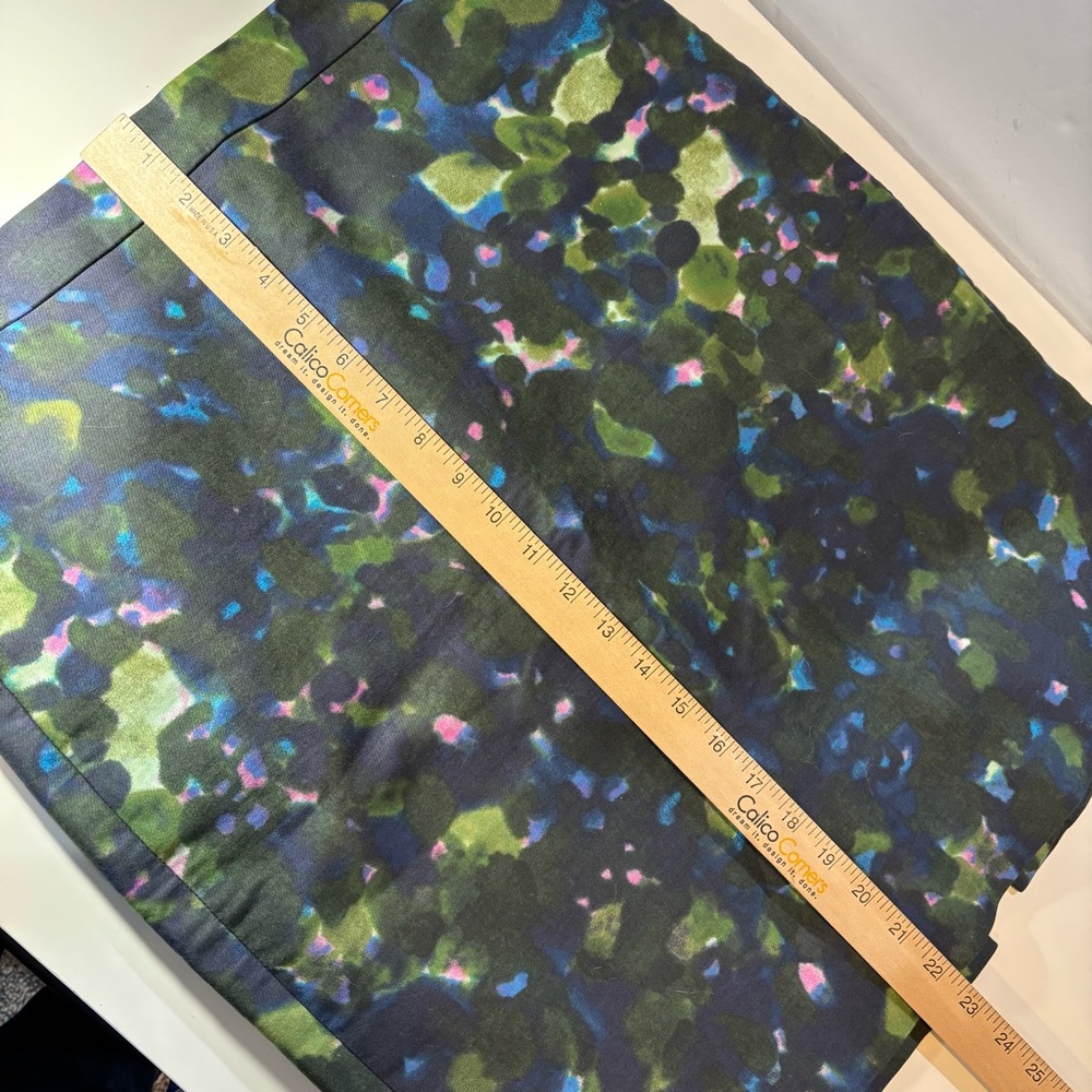 J.Crew No. 2 Pencil skirt blue green Gardenshade watercolor floral print sz 12 - Picture 11 of 11